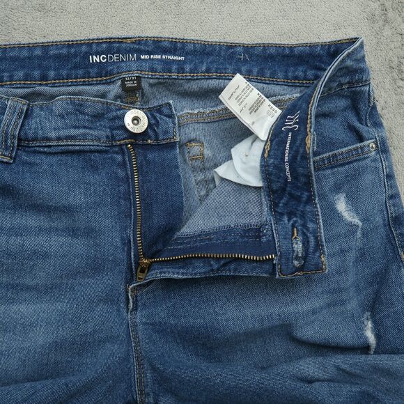 INC International Concepts Jeans Women's Size 12 Mid-Rise Straight 29" Inseam - Picture 2 of 16